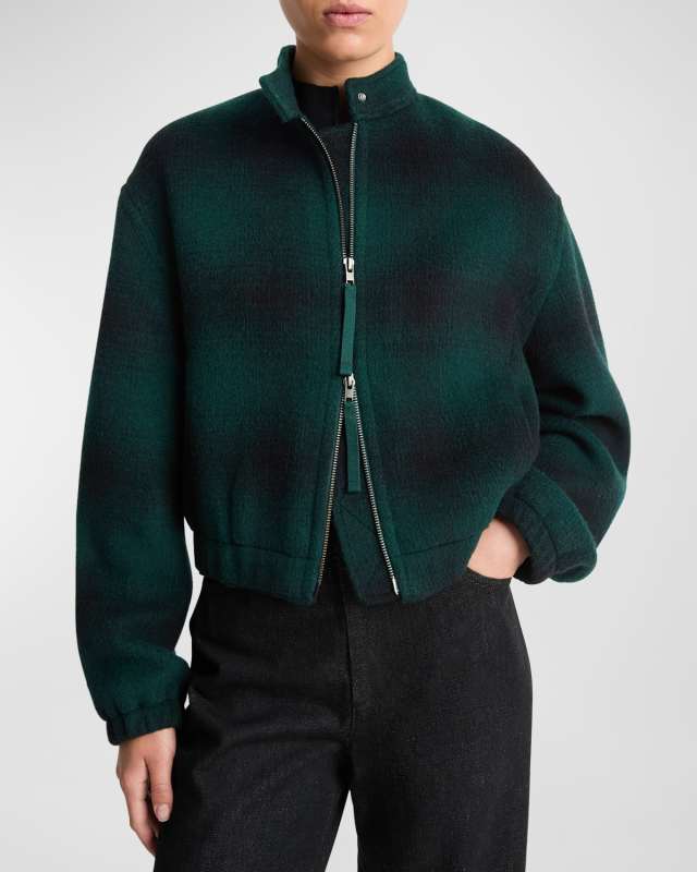 Shadow Plaid Bomber Jacket