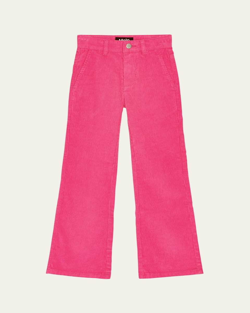 Girl's Aida Ribbed Pants, Size 3-7