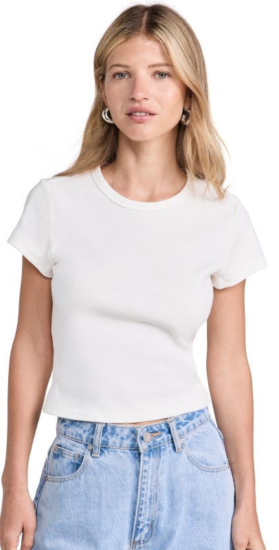 ABRAND '90s Icon Baby Tee White Sand