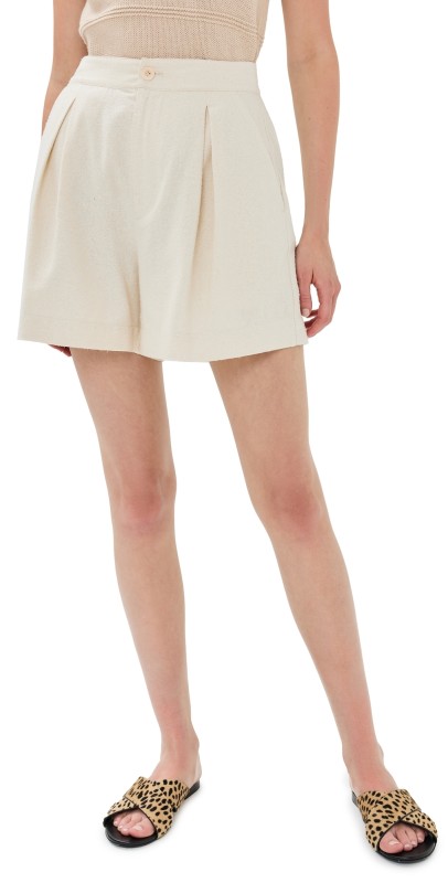 Jenni Kayne Pleated Shorts Ivory