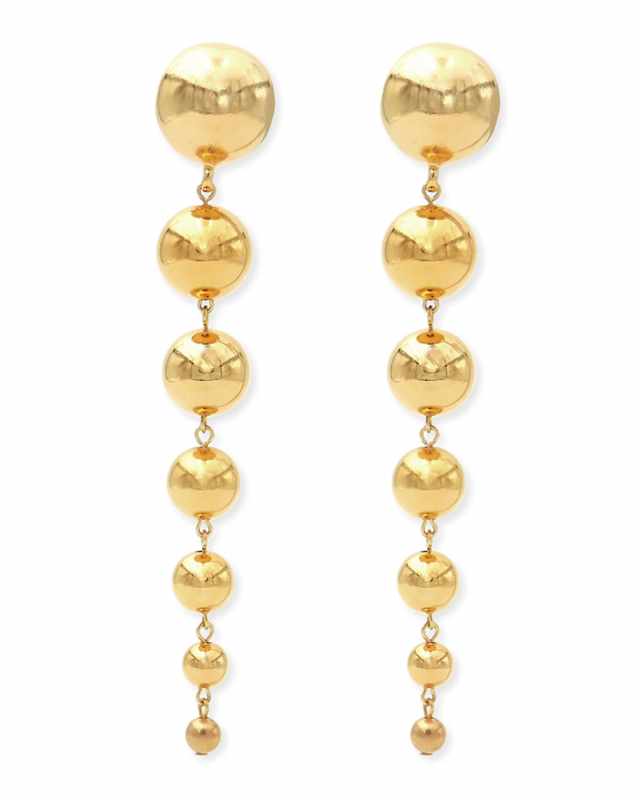 Gold Ball Statement Clip-On Earrings