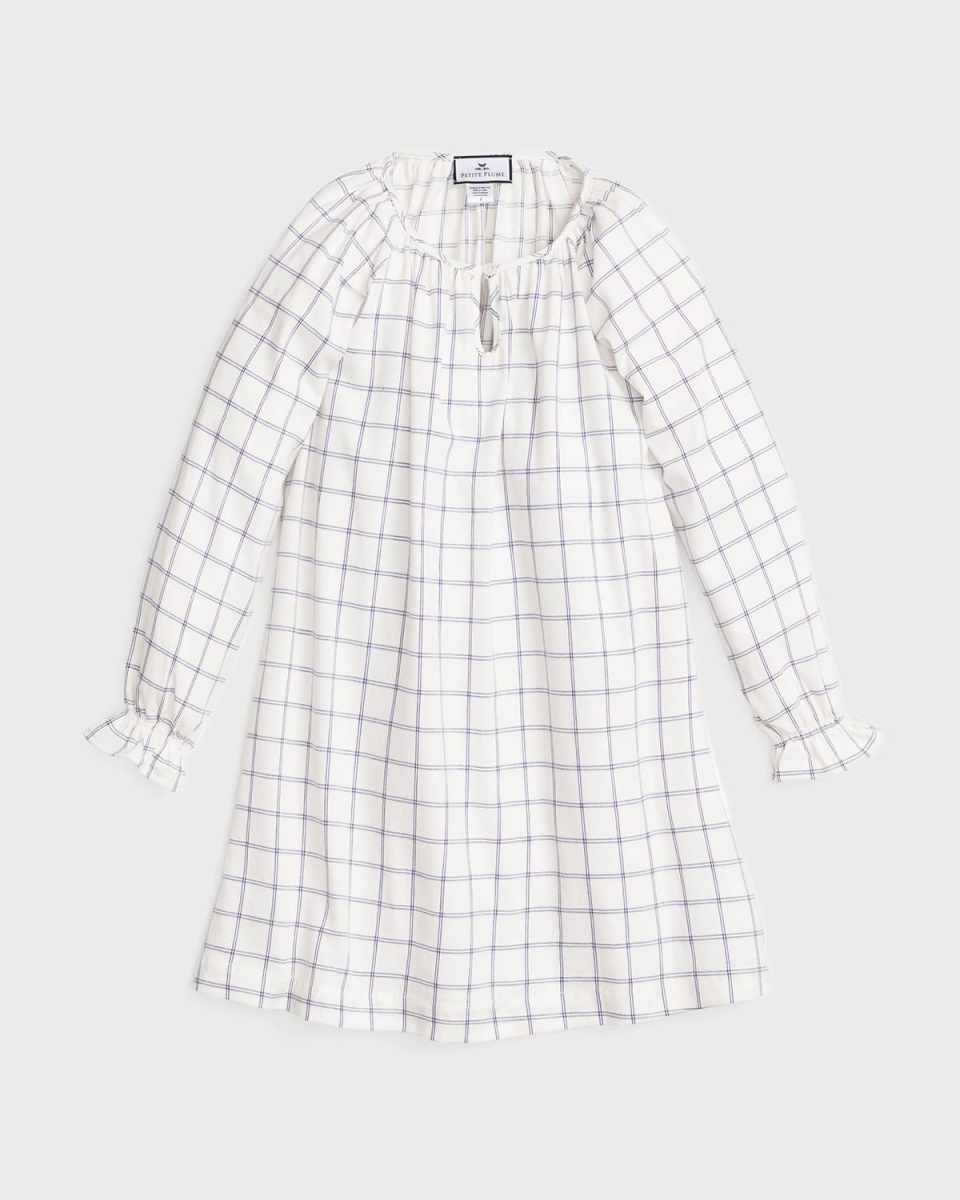 Kid's Delphine Tattersall Check Nightgown, Size 6M-14