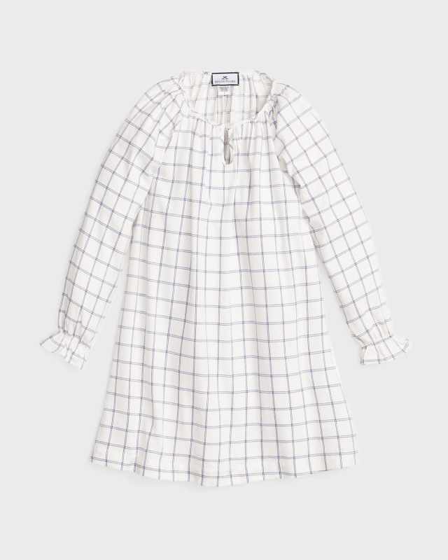 Kid's Delphine Tattersall Check Nightgown, Size 6M-14