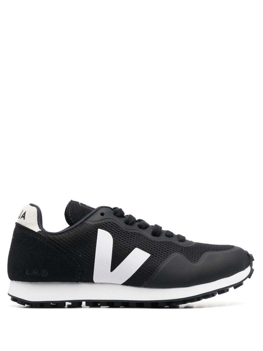 panelled low-top lace-up sneakers