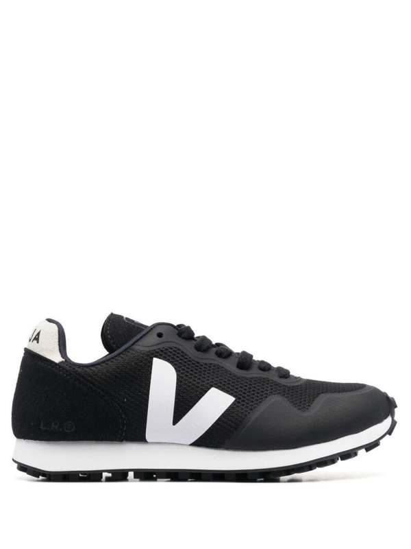panelled low-top lace-up sneakers