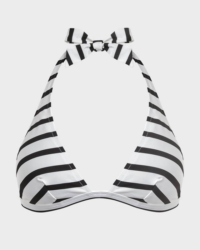 Stripes Jersey Halter Bikini Top