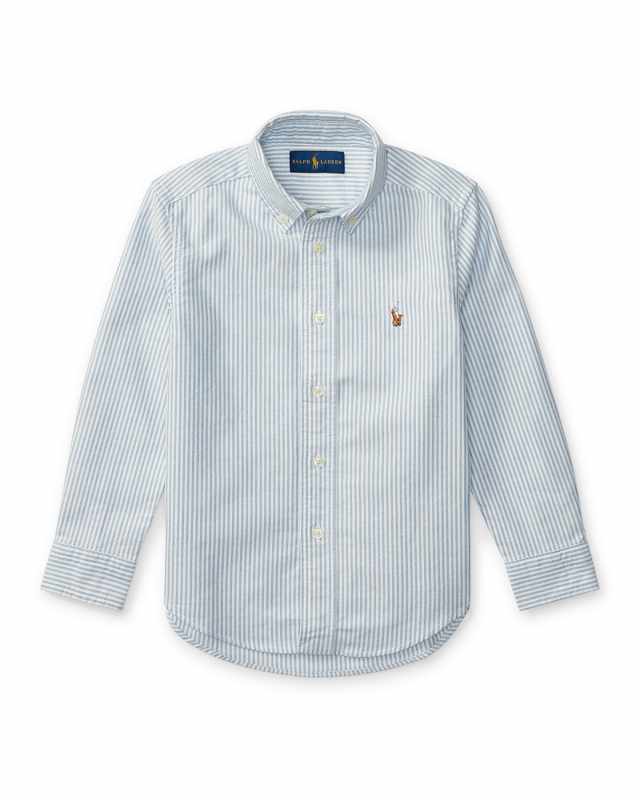 Boy's Cotton Oxford Stripe Sport Shirt, Size 2-7