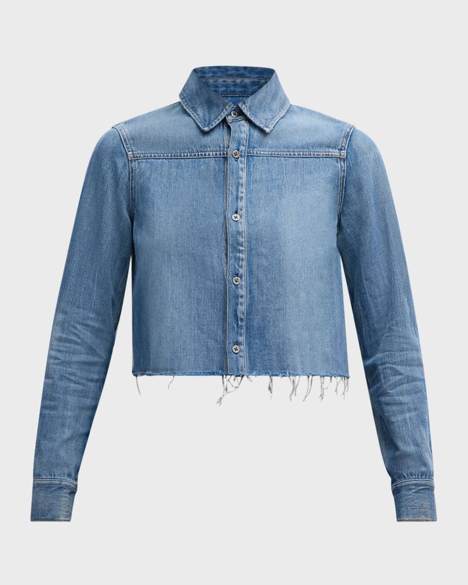 Willa Cropped Western Denim Shirt