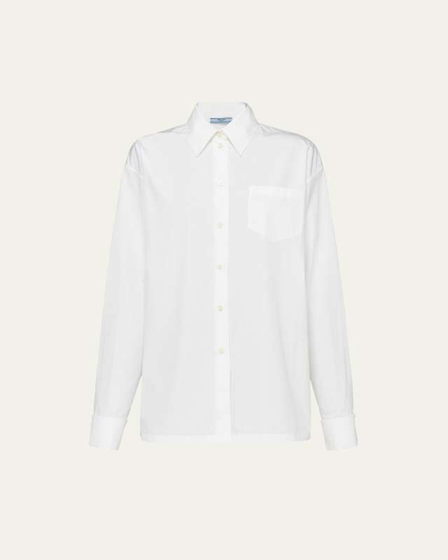 Poplin ave Cufflink Blouse