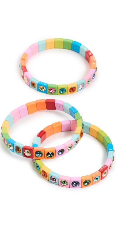 Roxanne Assoulin Jeweled Dot Dot Dot Bracelet Trio Rainbow