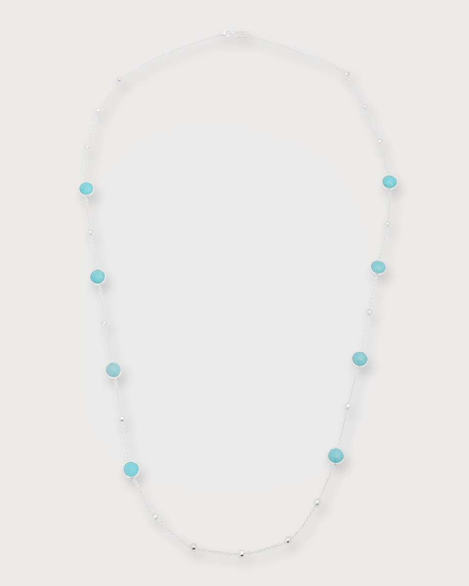 Multi Station Lollipop Necklace in Sterling Silver