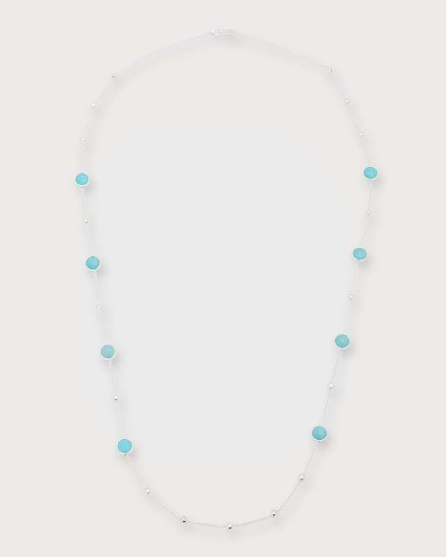 Multi Station Lollipop Necklace in Sterling Silver