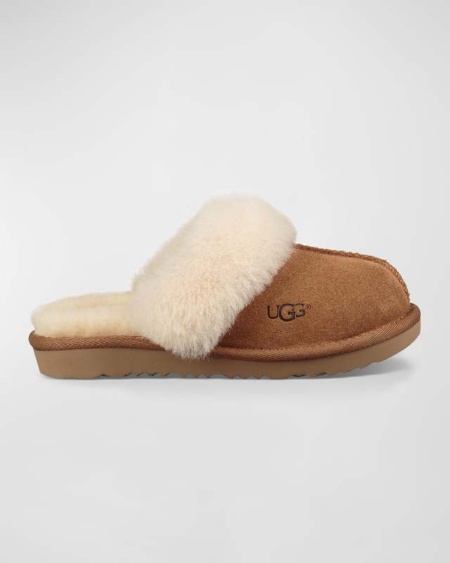 Girl's Cozy II Suede & Shearling Slippers, Ki