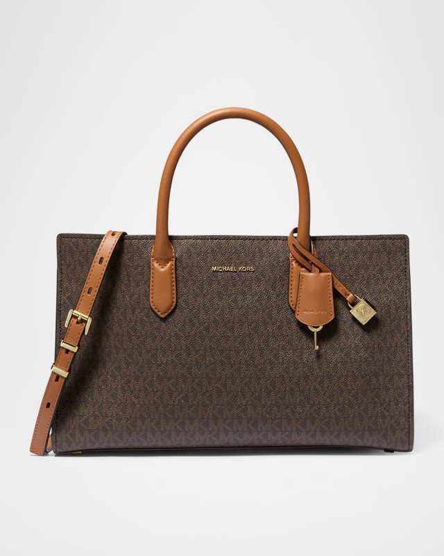 Scarlett Monogram Leather Satchel Bag