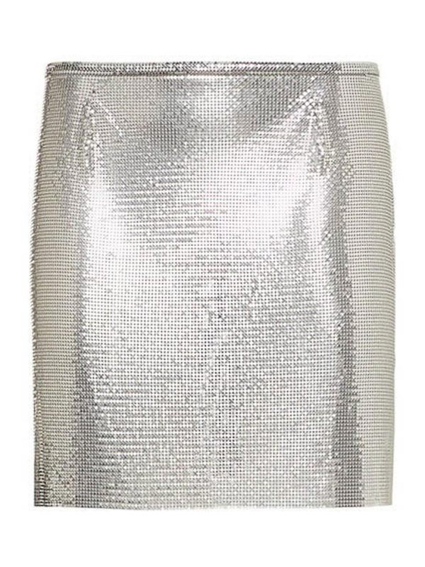 Rabanne Jupe Midi - Argent
