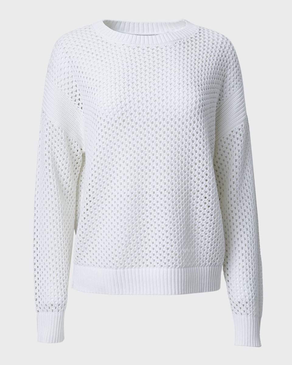 Sunbleached Open-Stitch Cotton Pullov