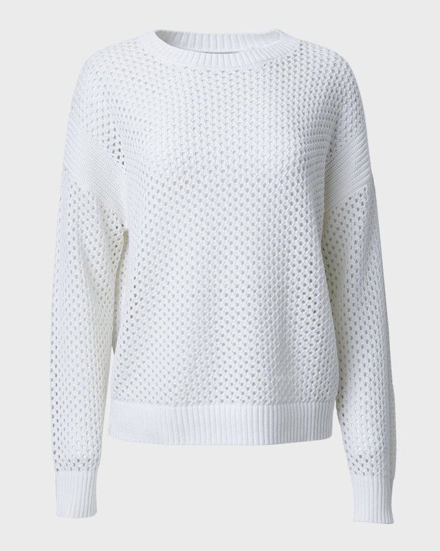 Sunbleached Open-Stitch Cotton Pullov