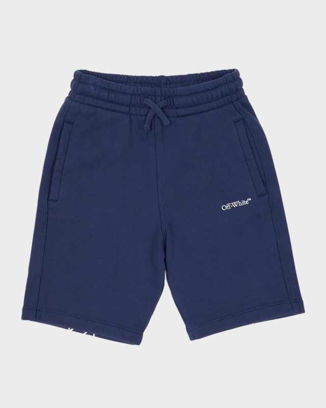 Boy's Bookish Logo-Print Sweat Shorts, Size