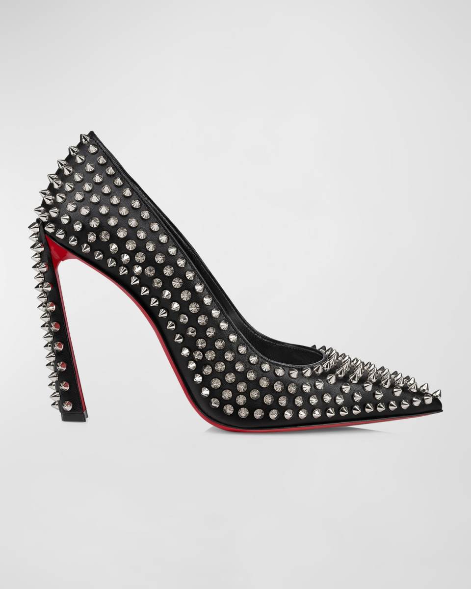 Condora Leather Spikes Red Sole Pumps