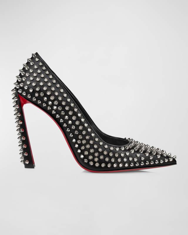 Condora Leather Spikes Red Sole Pumps