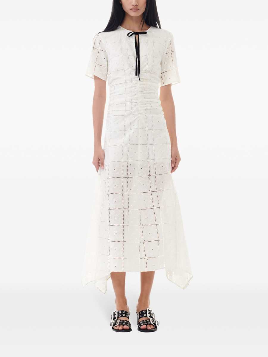 GANNI embroidered midi dress