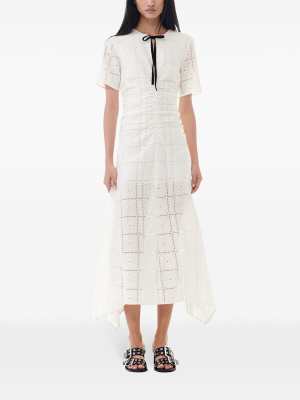 GANNI embroidered midi dress