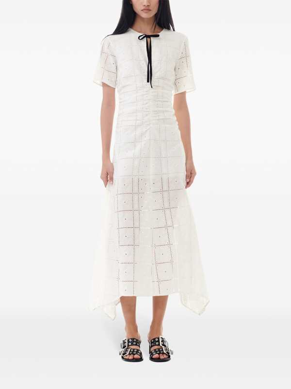 GANNI embroidered midi dress
