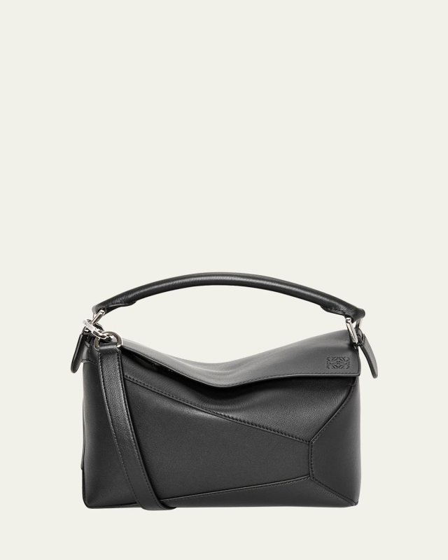 Puzzle Edge Small Top-Handle Bag in Leather