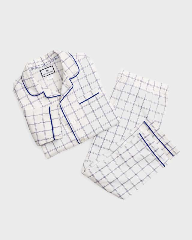 Kid's Tattersall Check Two-Piece Pajama Set, Size 6M-14