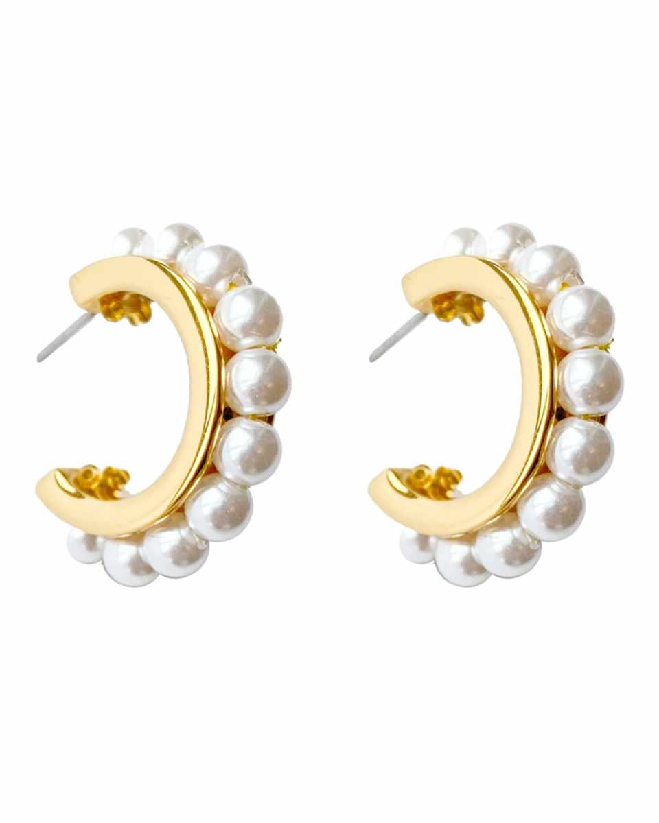 Wynnie Beaded Huggie Hoop Earrings