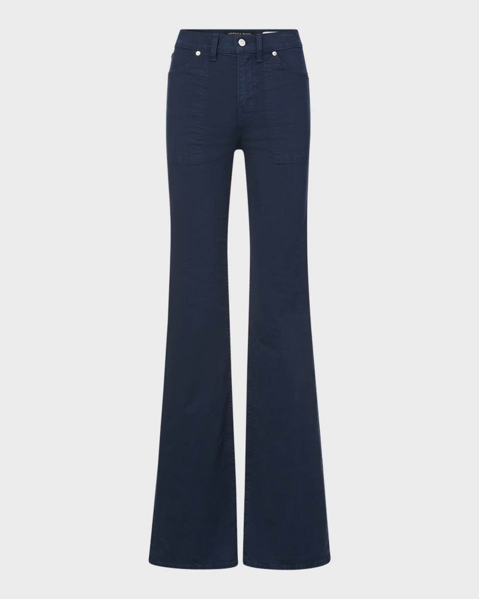 Crosbie Wide-Leg Patch Pocket Jeans