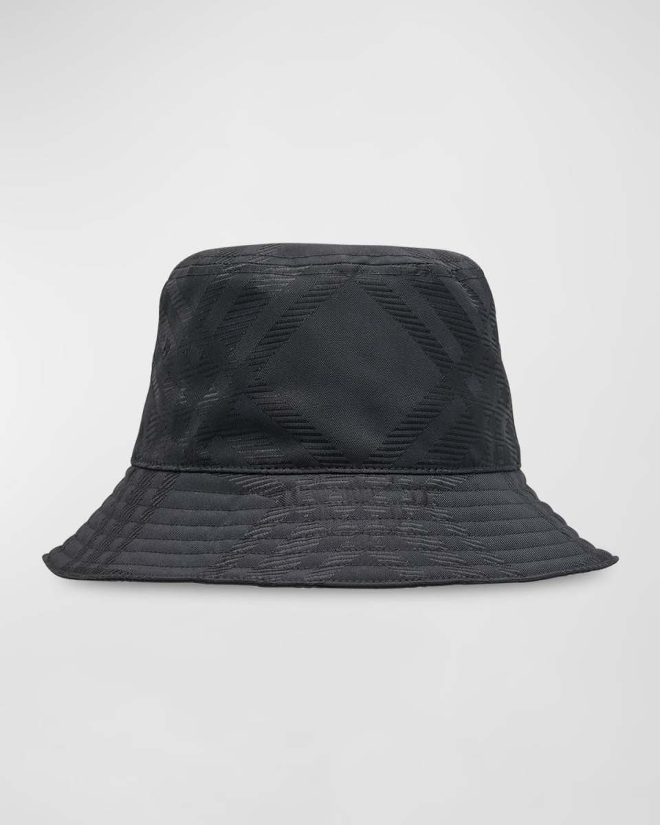 Men's Tonal Check Jacquard Bucket Hat