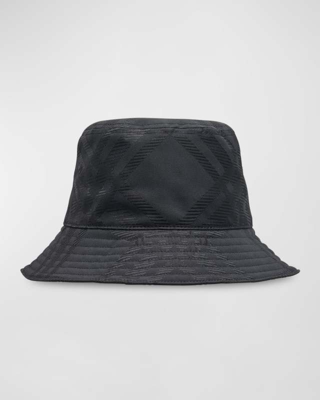 Men's Tonal Check Jacquard Bucket Hat