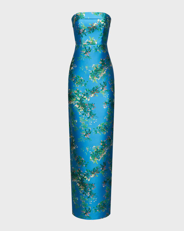 Cleo Strapless Floral Column Gown