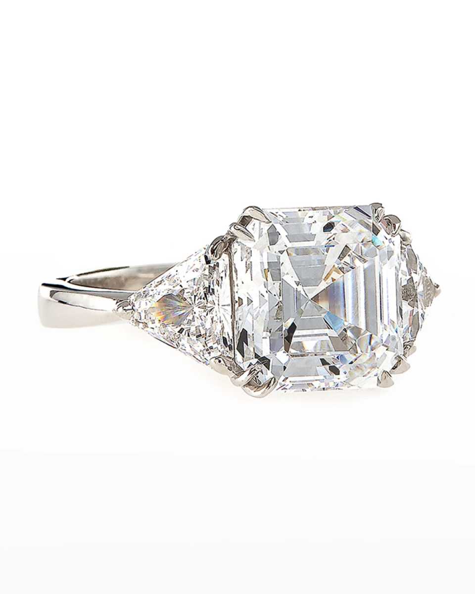 4.5 TCW Asscher-Cut Cubic Zirconia Ring