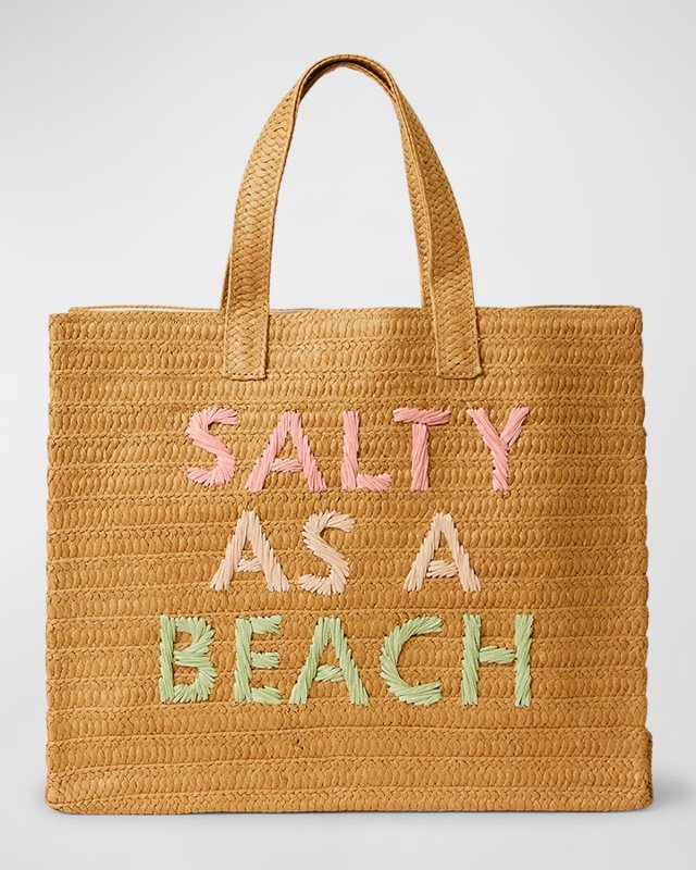 Salty as a Beach Straw Tote Bag