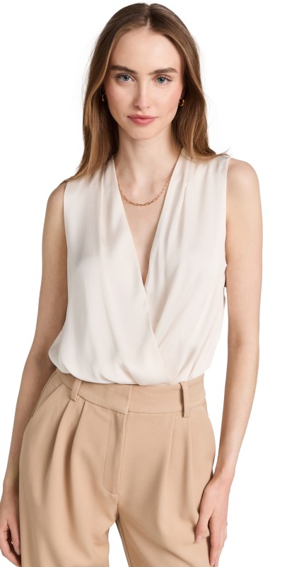 Favorite Daughter The Sleeveless Date Thong Bodysuit Ivory
