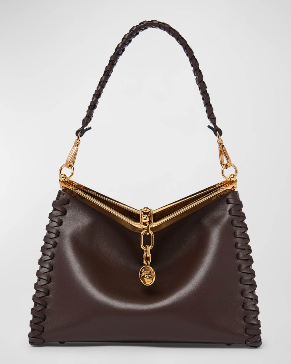Vela Medium Leather Shoulder Bag