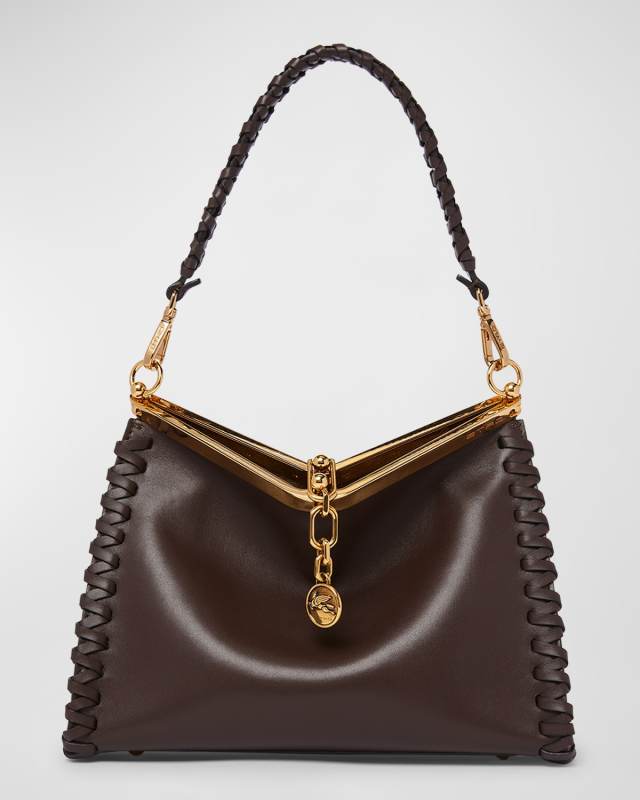 Vela Medium Leather Shoulder Bag
