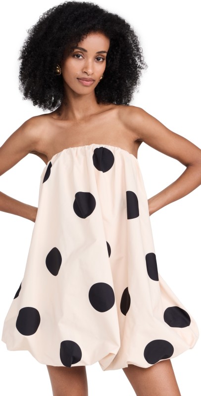 The Wolf Gang Gaia Bubble Dress Creme Spot