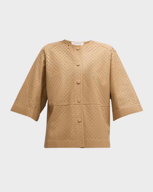 Perforated Nappa Leather Jacket