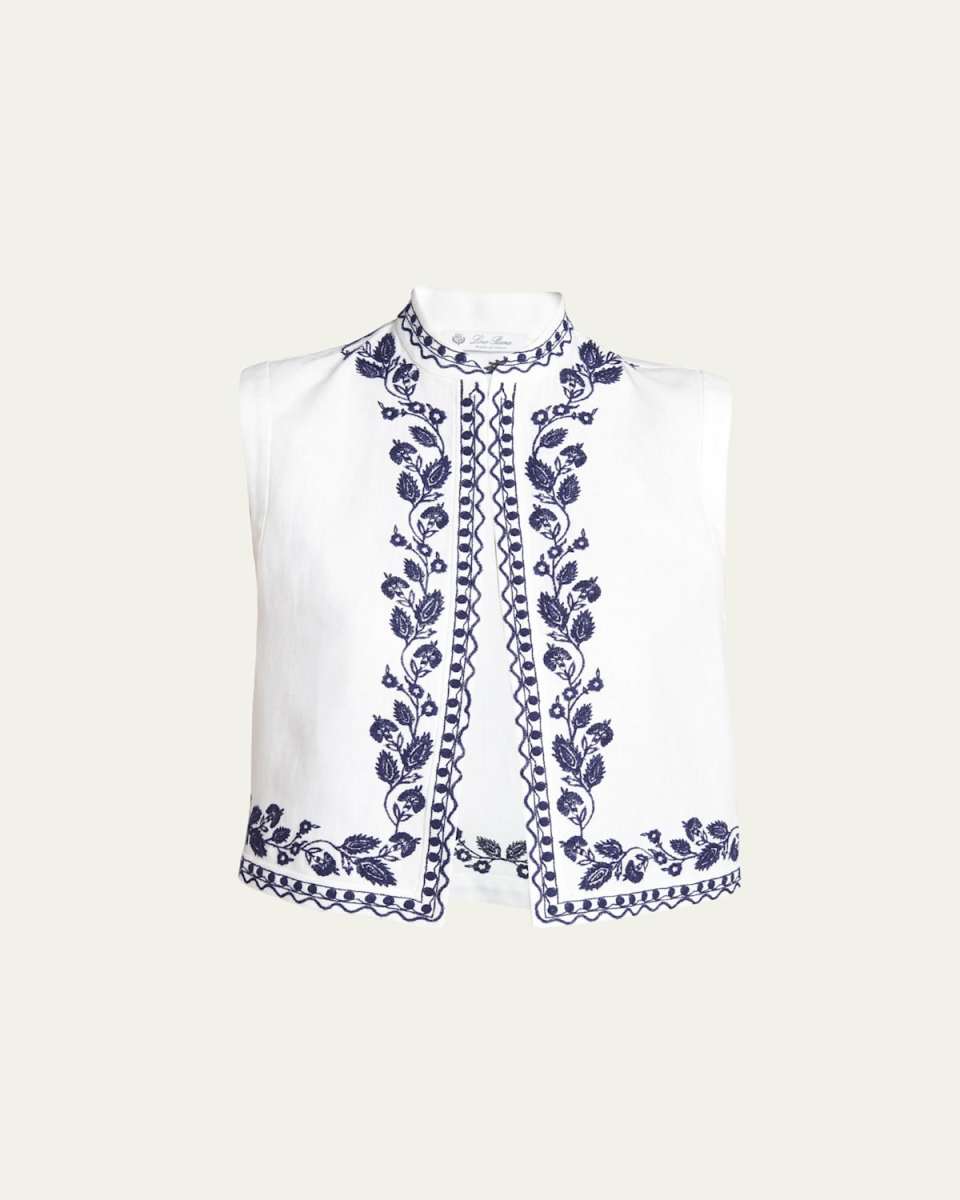 Dabney Embroidered Antigua Gilet
