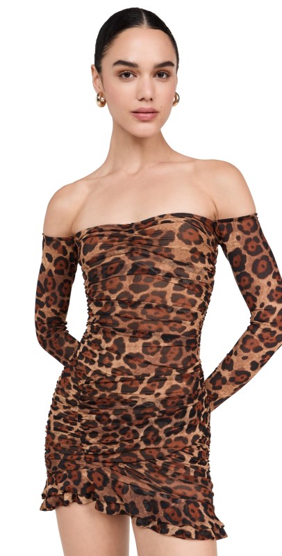AFRM Adrian Dress Cocoa Leopard