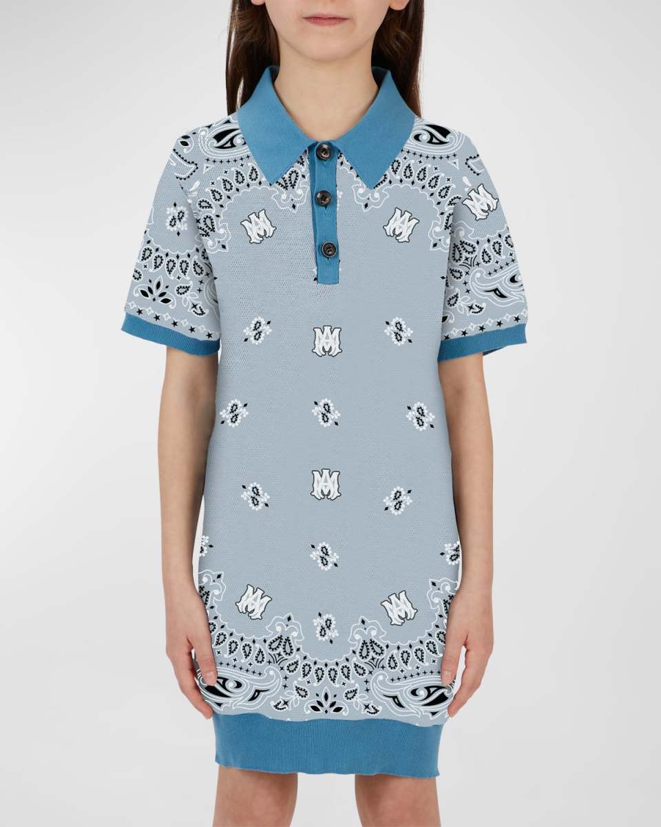 Girl's Bandana Polo Dress, Size 4-12