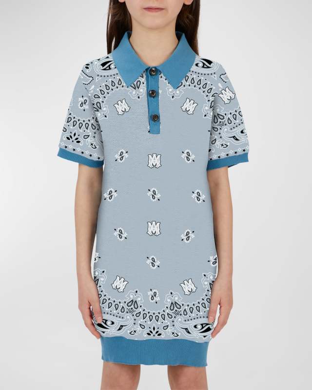 Girl's Bandana Polo Dress, Size 4-12