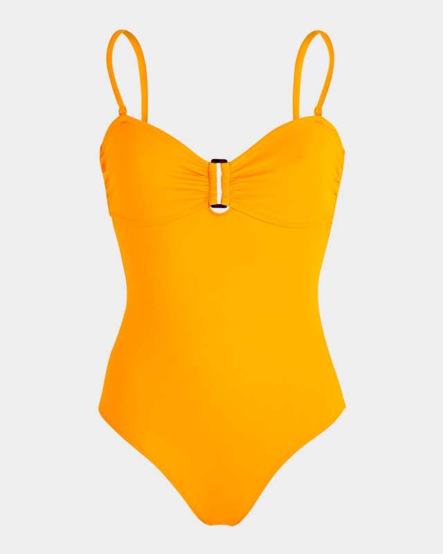 Solid Sculpt Bandeau One-Piece Swimsuit