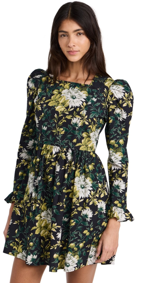 BATSHEVA Square Neck Mini Prairie Dress Rowlands Garden