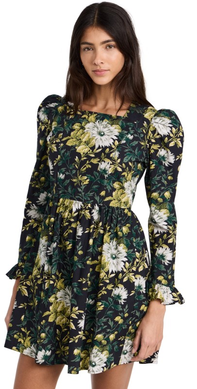 BATSHEVA Square Neck Mini Prairie Dress Rowlands Garden