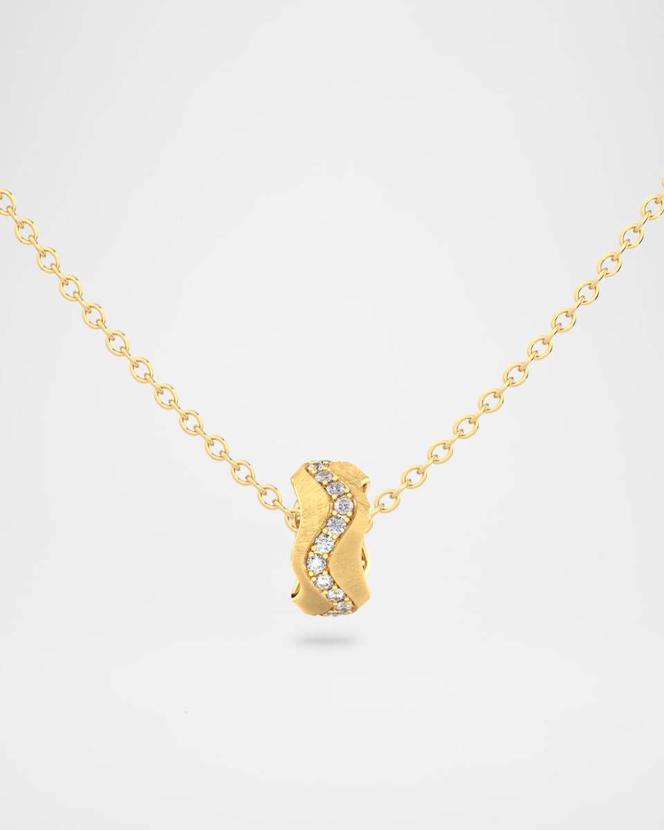18K Gold Open Spur Necklace with Diamonds