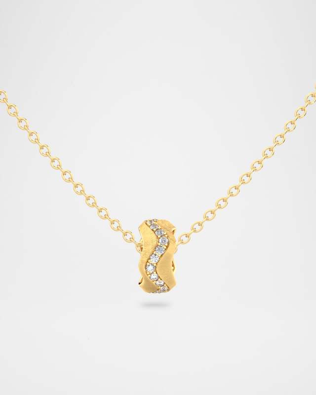 18K Gold Open Spur Necklace with Diamonds
